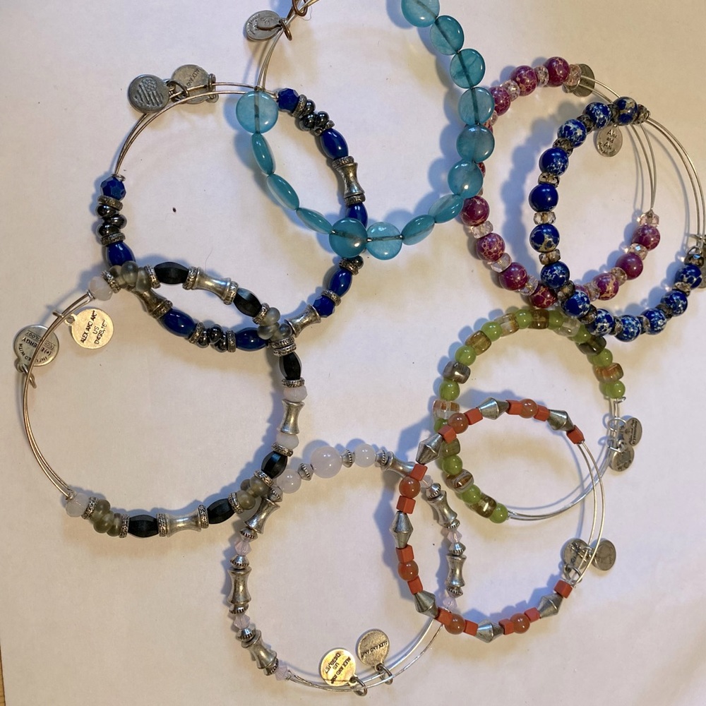 Alex and Ani set of 8 bracelets